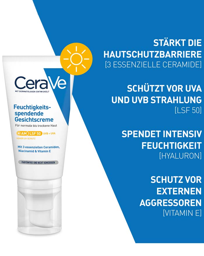 Cerave Feuchtigkeitsspendende Gesichtscreme Mit Lsf 50
